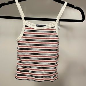 Brandy Melville Red, White, and Blue Striped Tank